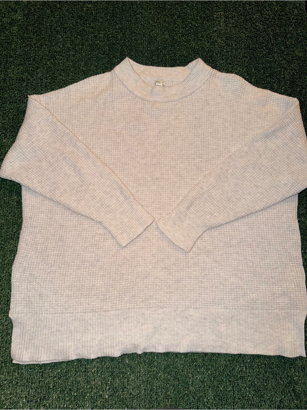 Aerie Cozy Waffle Knit Crewneck Sweater – Cream / Off-White (Size S)